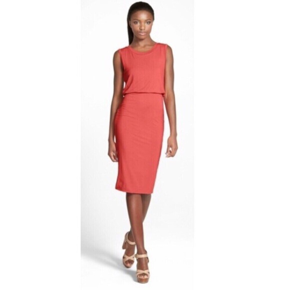 Leith women's Bodycon sleeveless Dress in Coral Size S